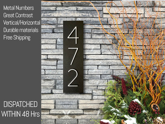 Vertical House Numbers Vertical and Horizontal mode House address plaques Gift for new house Address sign Modern house numbers custom address sign housewarming gift Address plaque sign vertical wall decor